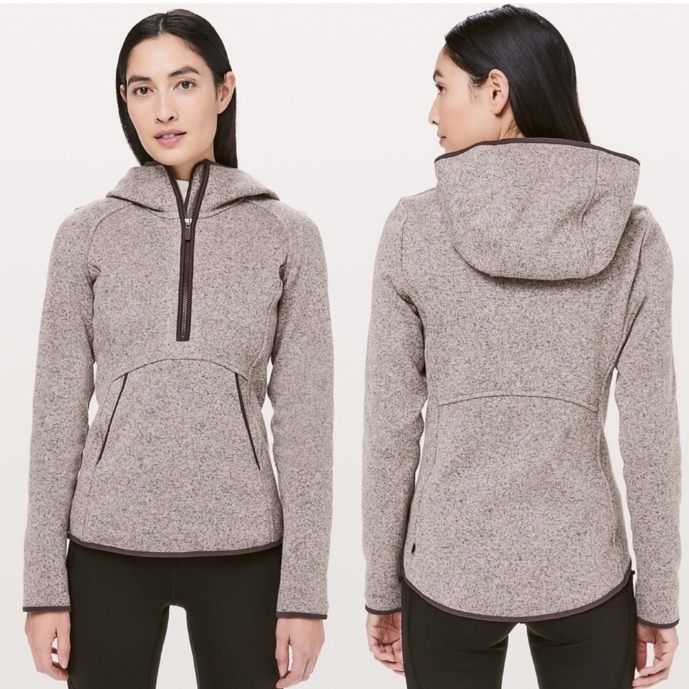 Lululemon Fleece & Thank You Pullover in Heathered Smoky Blush, Size 4